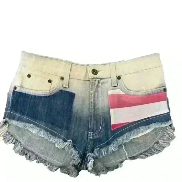 Carmar half American Flag Cut‎ Off Shorts  size 26 - Picture 2 of 7